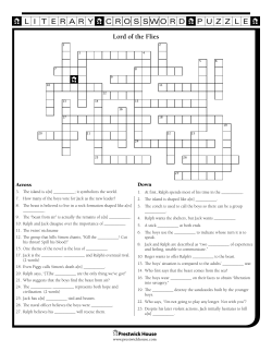 Lord of the Flies Crossword Puzzle