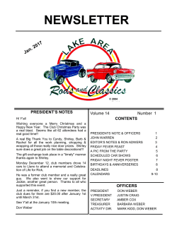NEWSLETTER - Lake Area Rods and Classic Car Show