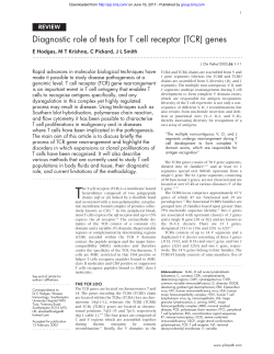 Diagnostic role of tests for T cell receptor (TCR) genes
