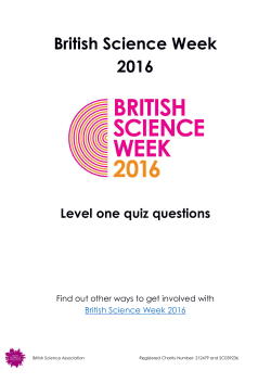 Level 1 - British Science Week