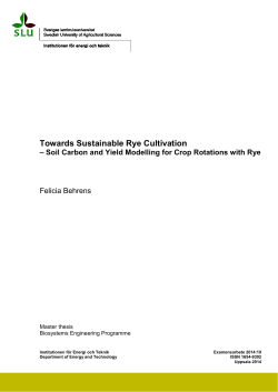 Soil Carbon and Yield Modelling for Crop Rotations with Rye