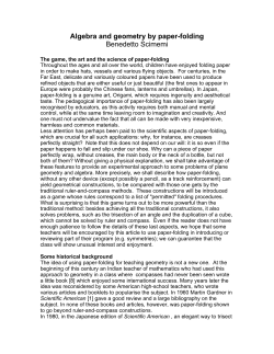 Algebra and geometry by paper-folding