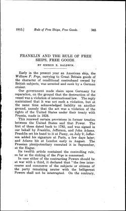 franklin and the rule of free ships, free goods.