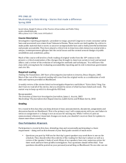 PPS 196S.10 Muckraking to Data Mining &ndash; Stories that made a