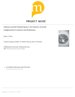 Odysseus and the Wandering Jew: The Dialectic of Jewish