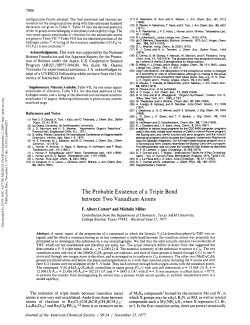 The probable existence of a triple bond between two vanadium atoms