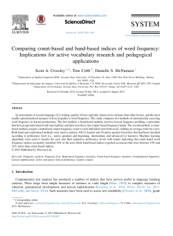Comparing count-based and band-based indices of word frequency
