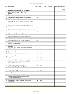 ITEM DESCRIPTION UNIT QTY RATE AMOUNT VALUE OF WORK