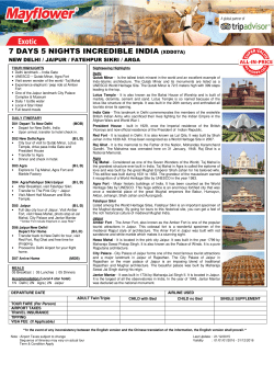 7 days 5 nights incredible india (xdd07a)