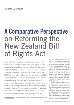 on Reforming the New Zealand Bill of Rights Act