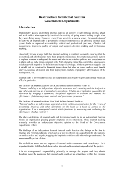 Best Practices for Internal Audit in Government Departments