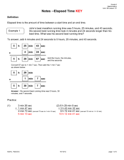 Notes-Elapsed Time Key