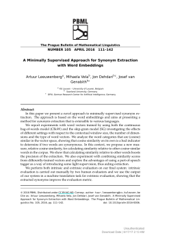 A Minimally Supervised Approach for Synonym