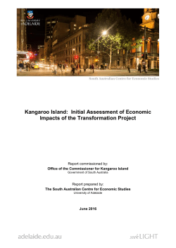 Kangaroo Island: Initial Assessment of Economic Impacts of the