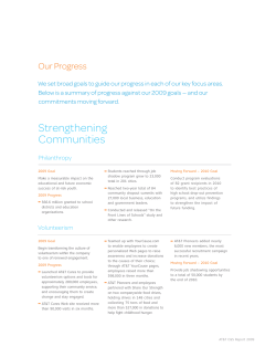 2009 Citizenship and Sustainability goals