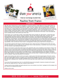 Hello, My name is Pauline and I`m a french teenage girl. I live with