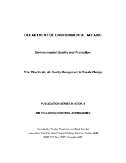 Air pollution control approaches - Air Quality Governance Lekgotla