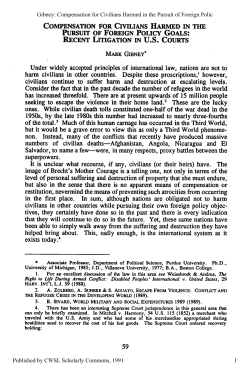 Compensation for Civilians Harmed in the Pursuit of Foreign Policy