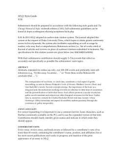 Modern Language Quarterly: Style Guide