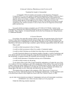 Congar`s plan for the Council