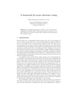 A framework for secure electronic voting