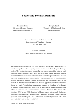 Scenes and Social Movements - European Consortium for Political