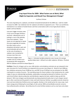 Crop Input Prices for 2009: What Factors are at Work, What Might be
