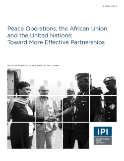 Peace Operations, the African Union, and the United Nations