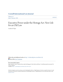Executive Power under the Hostage Act