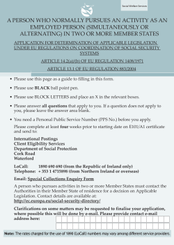 Employed persons pursuing activities in two or more