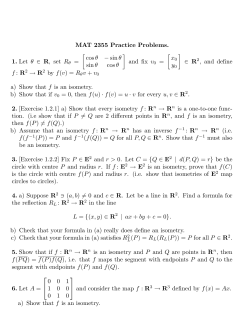MAT 2355 Practice Problems. 1. Let &theta; &isin; R, set R &theta; = cos&theta; &minus;sin&theta;