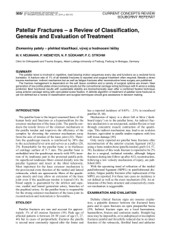 Patellar Fractures &ndash; a review of classification, genesis and