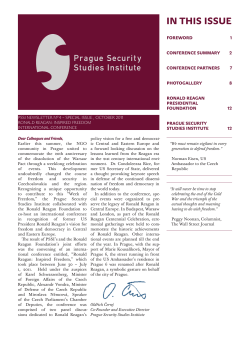 Special Issue about "Ronald Reagan:Inspired Freedom"