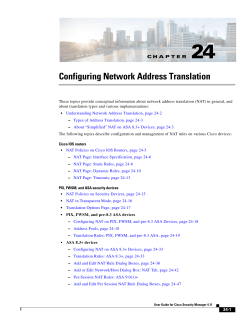 Configuring Network Address Translation