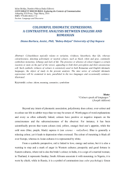colourful idiomatic expressions. a contrastive analysis between