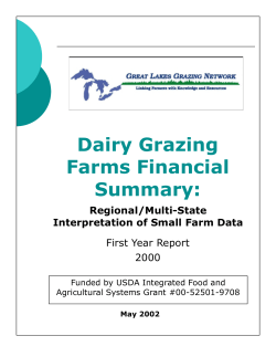 Dairy Grazing Farms Financial Summary