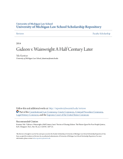 Gideon v. Wainwright A Half Century Later