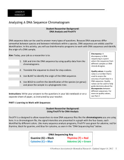 Analyzing A DNA Sequence Chromatogram