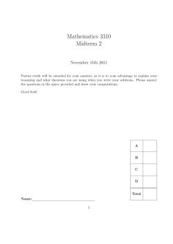 Mathematics 3310 Midterm 2