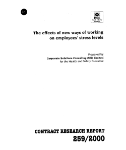 CRR259/2000 The effects of new ways of working on