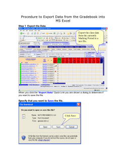 Procedure to Export Data from the Gradebook into MS Excel