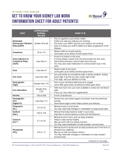 get to know your kidney lab work (information