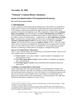 National Criminal History Databases