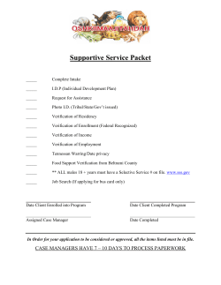 Supportive Service Intake Application