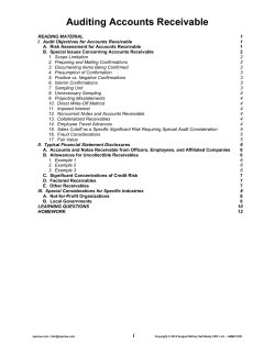 Auditing Accounts Receivable