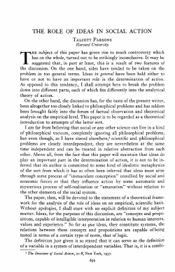 the role of ideas in social action