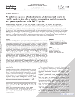 Air pollution exposure affects circulating white blood cell counts in