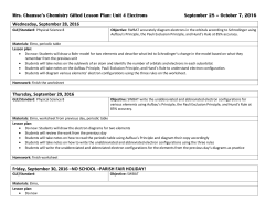 Mrs. Chausse`s Chemistry Gifted Lesson Plan