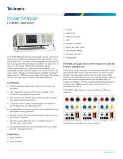 PA4000 Power Analyzer Datasheet