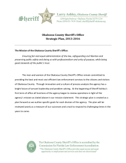 OCSO Strategic Plan 2013-2016 - Okaloosa County Sheriff`s Office